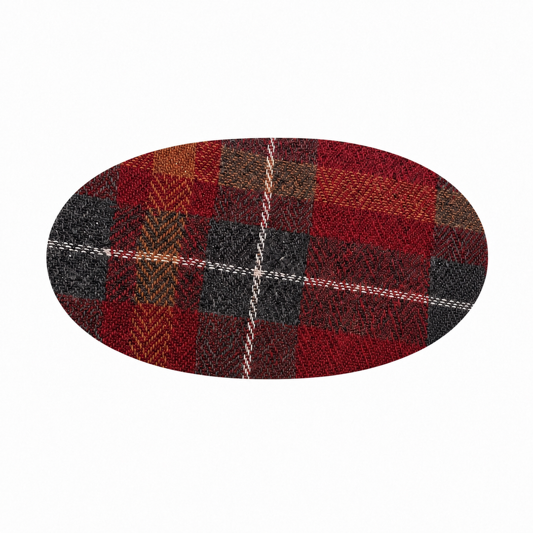 clip oval barrette plaids