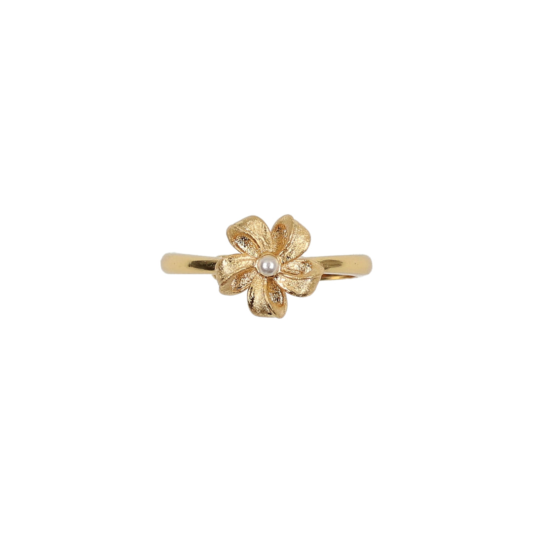 ring matte gold flower