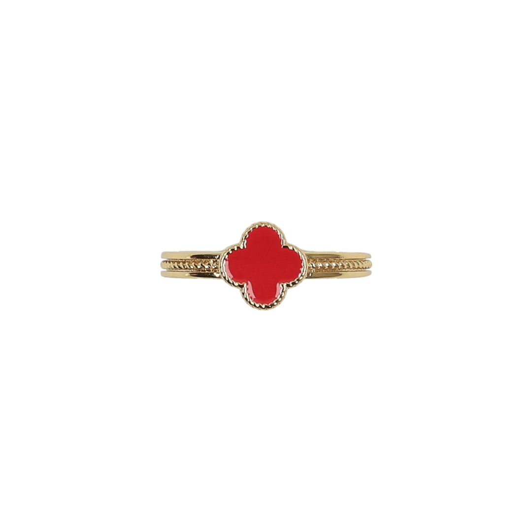 ring twisted edge enamel clover