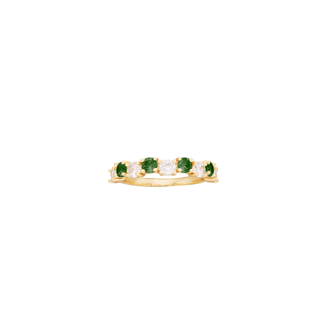 ring center zig zag round stones
