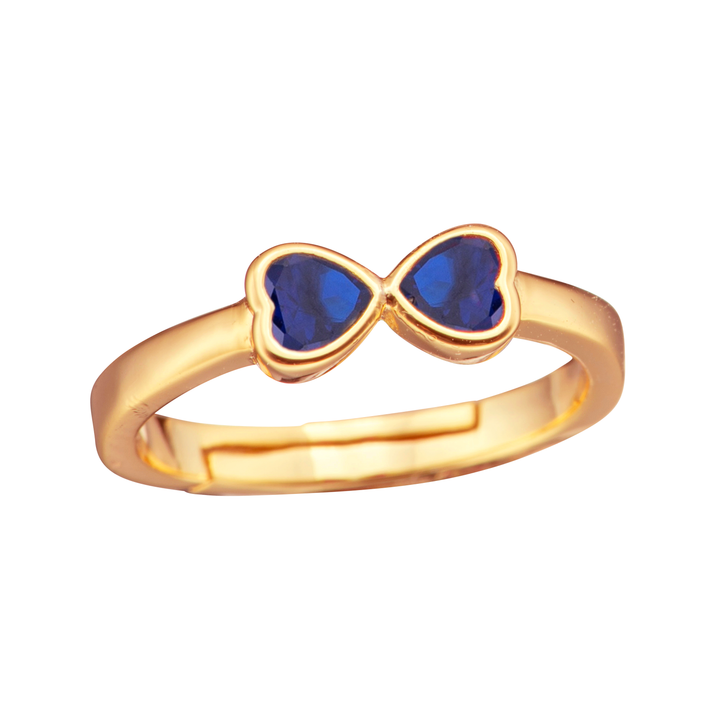 ring bezel heart bow