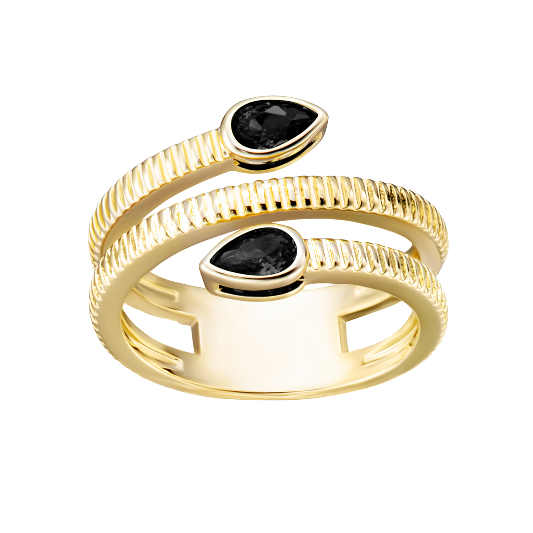 ring cz spiral two teardrop
