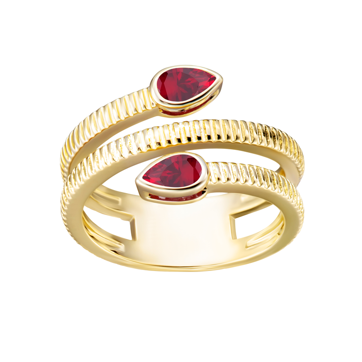 ring two layer cz stone