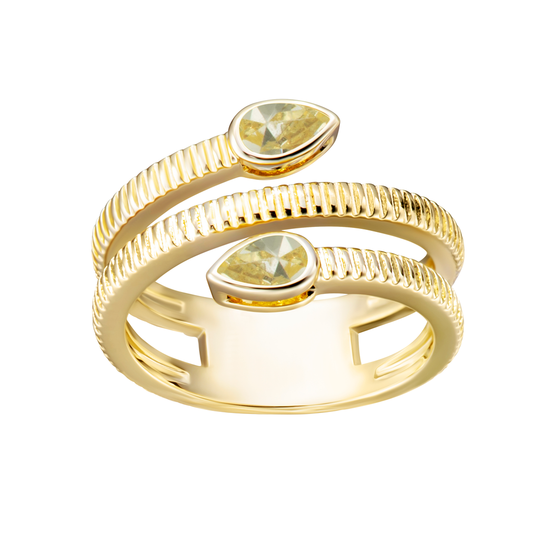 ring cz spiral two teardrop