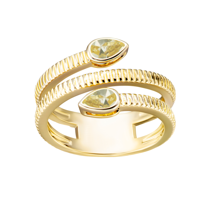 ring cz spiral two teardrop