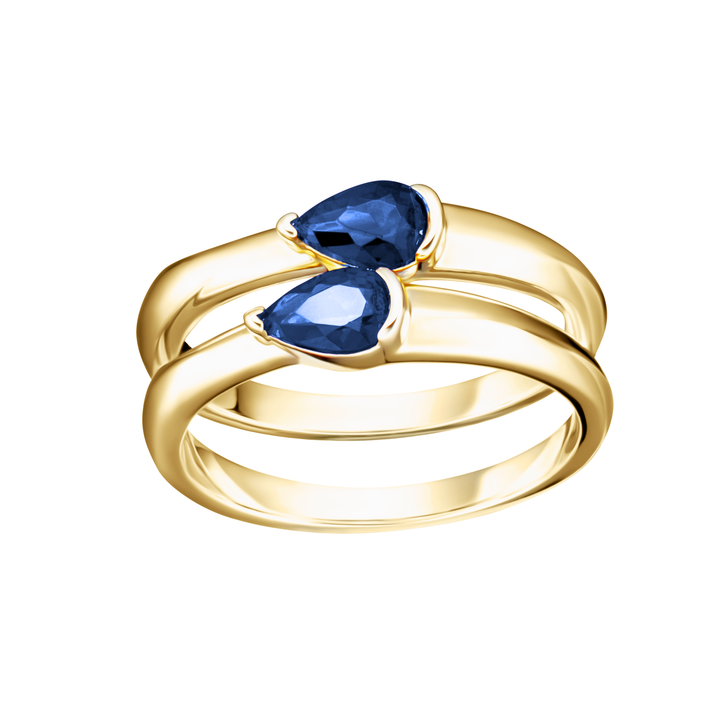 ring two layer cz stone