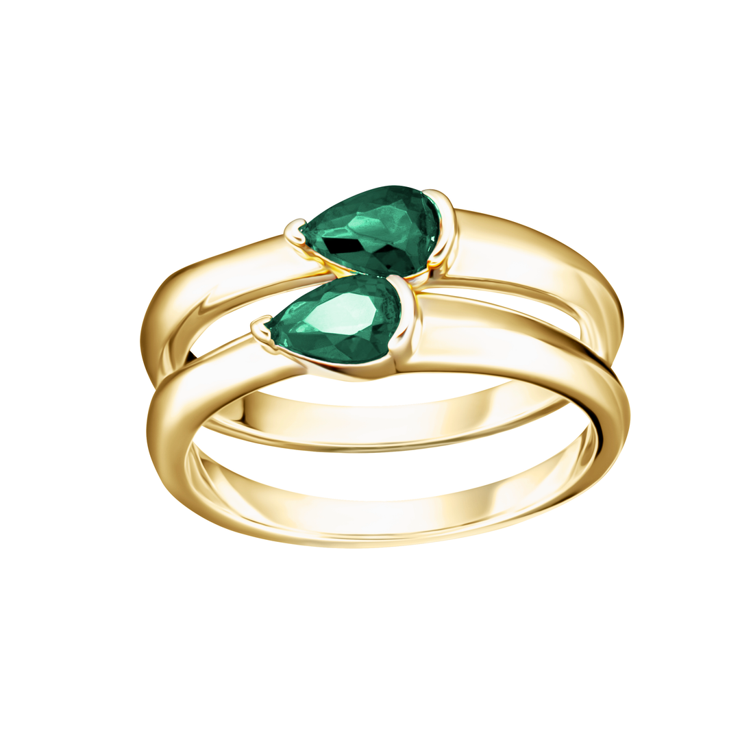 ring two layer cz stone
