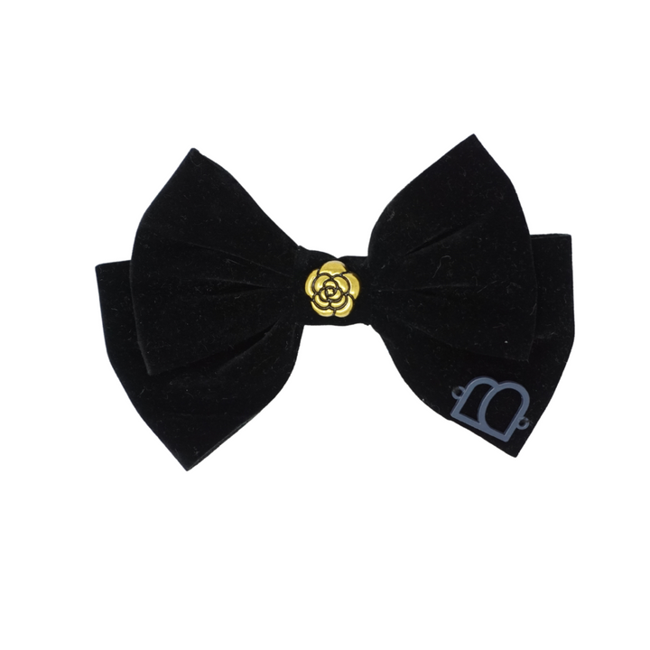 clip wide bow rich velvet with embellishment