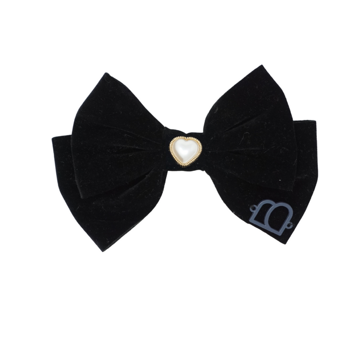 clip wide bow rich velvet with embellishment