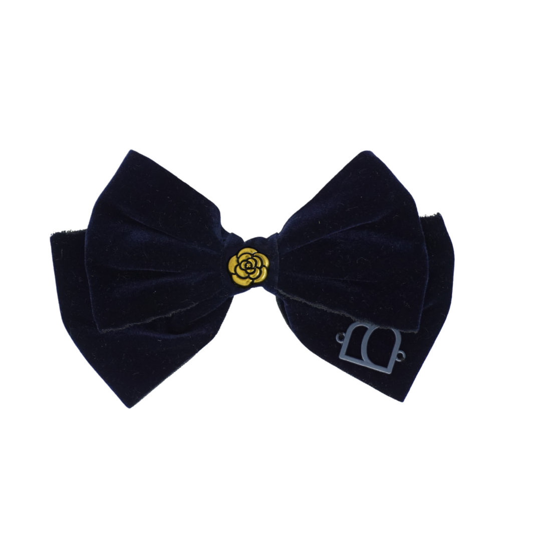 clip wide bow rich velvet with embellishment