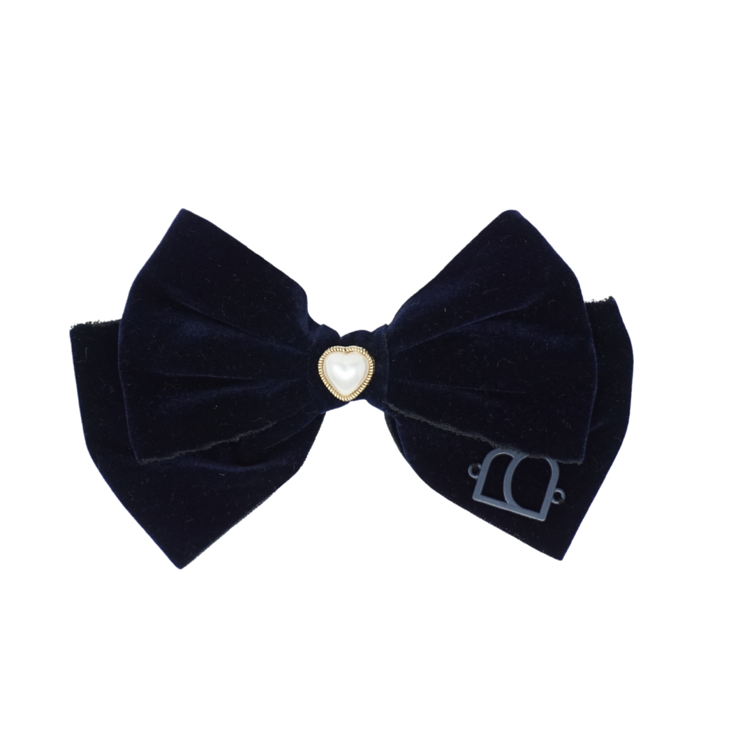 clip wide bow rich velvet with embellishment