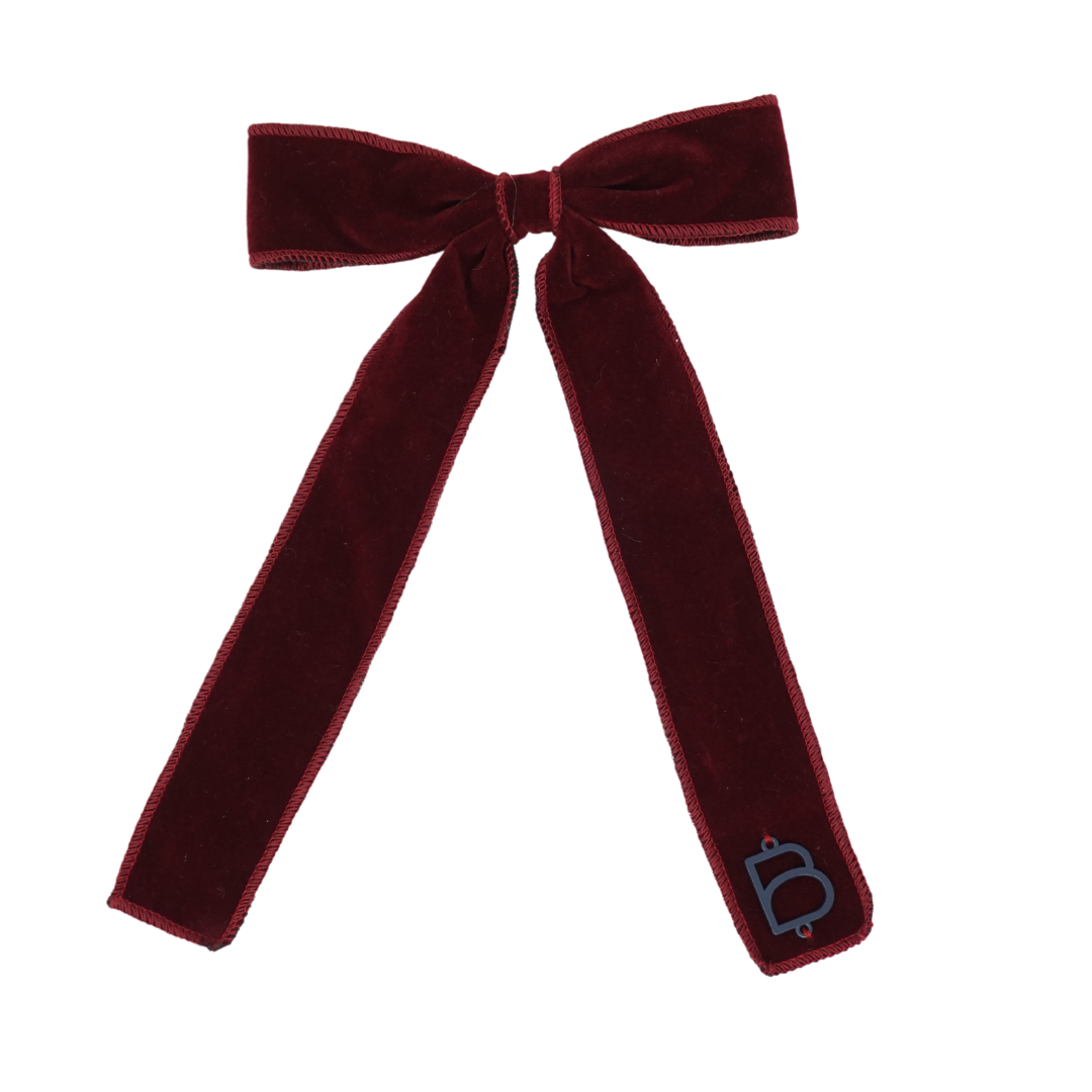 clip bow plain rich velvet