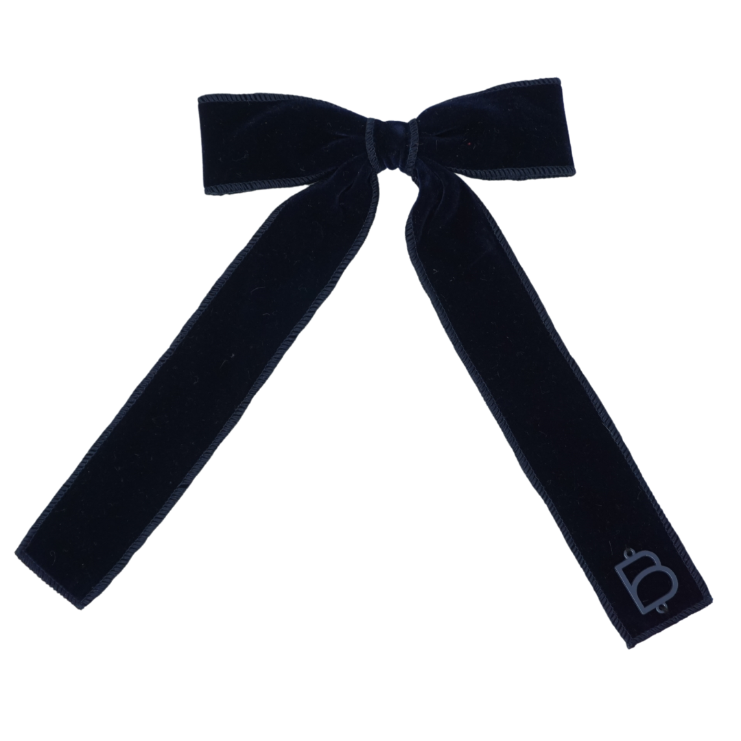 clip bow plain rich velvet