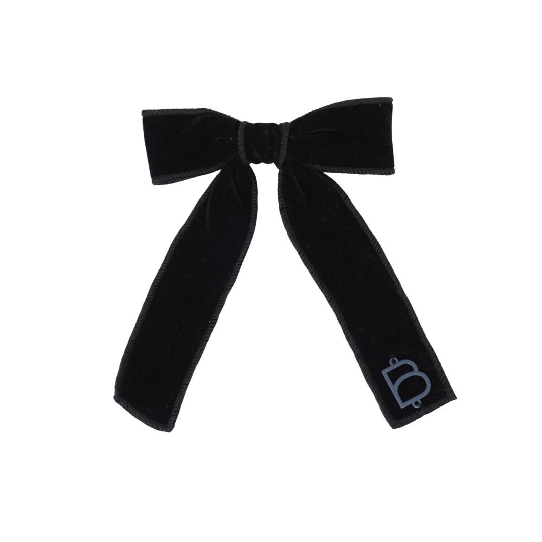 clip bow plain rich velvet