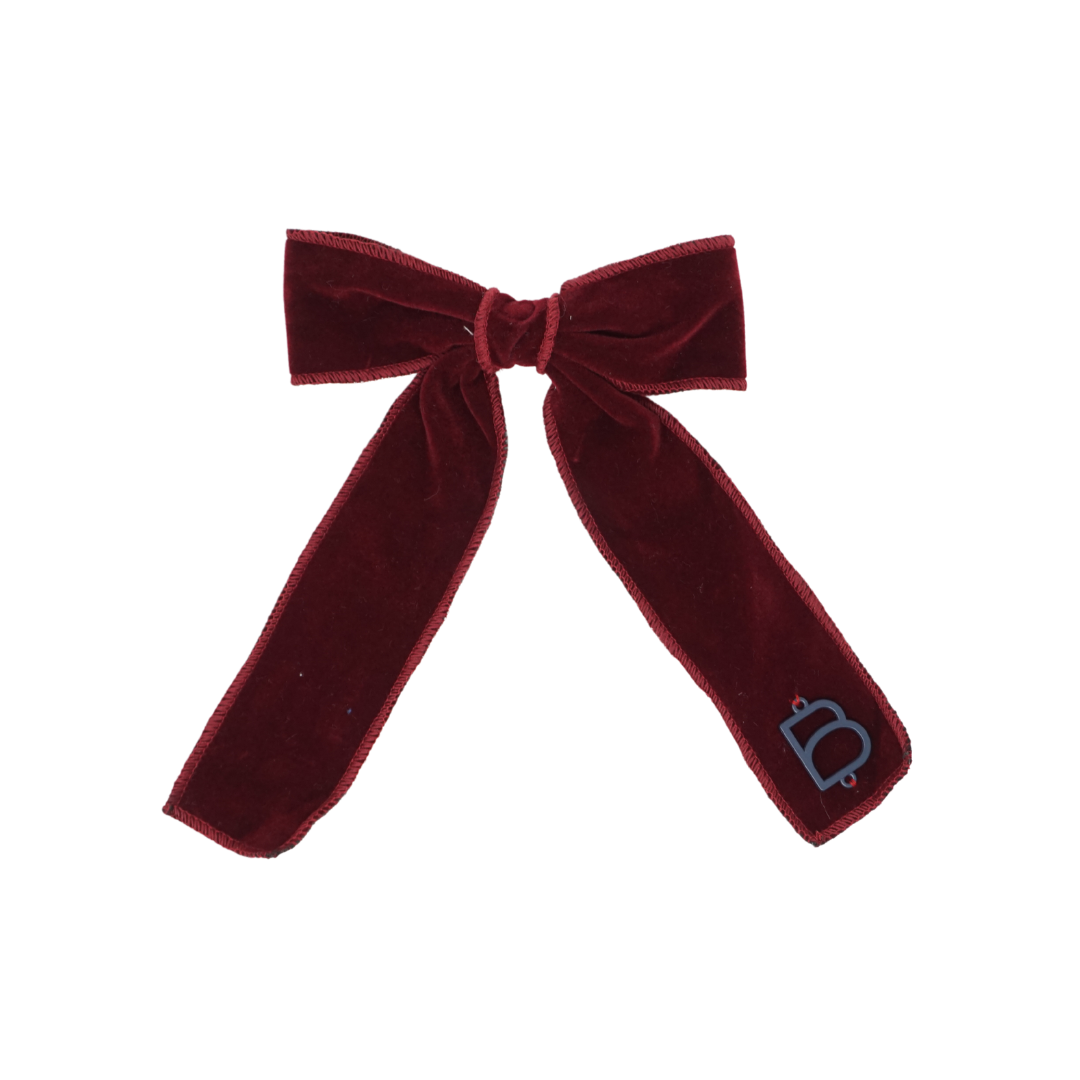 clip bow plain rich velvet