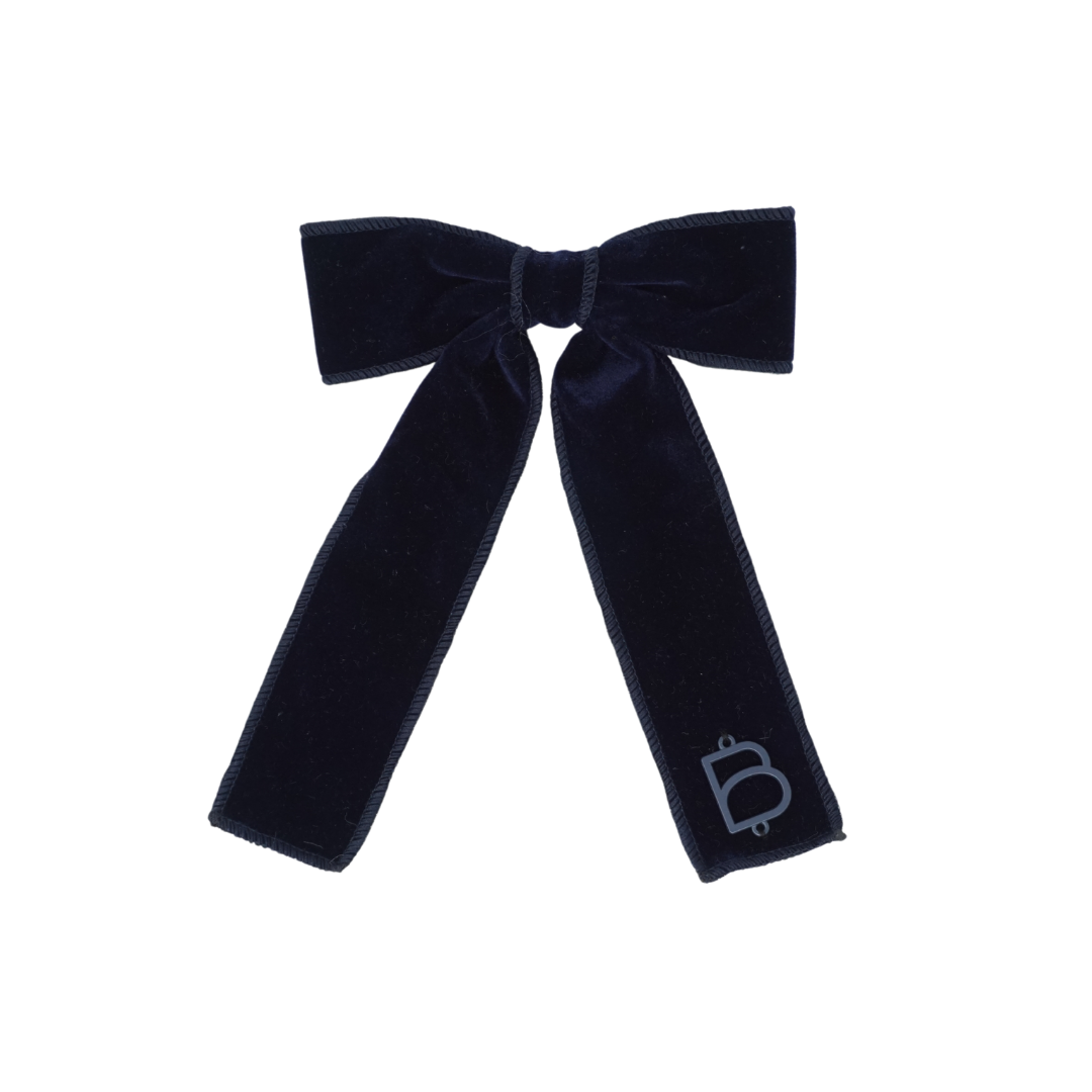 clip bow plain rich velvet