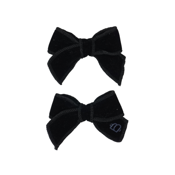 clip plain rich velvet set bow