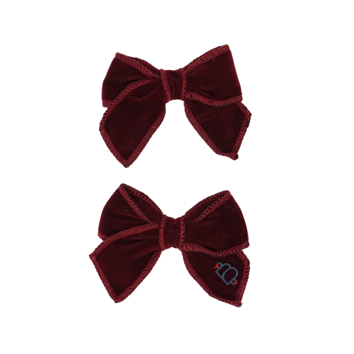 clip plain rich velvet set bow