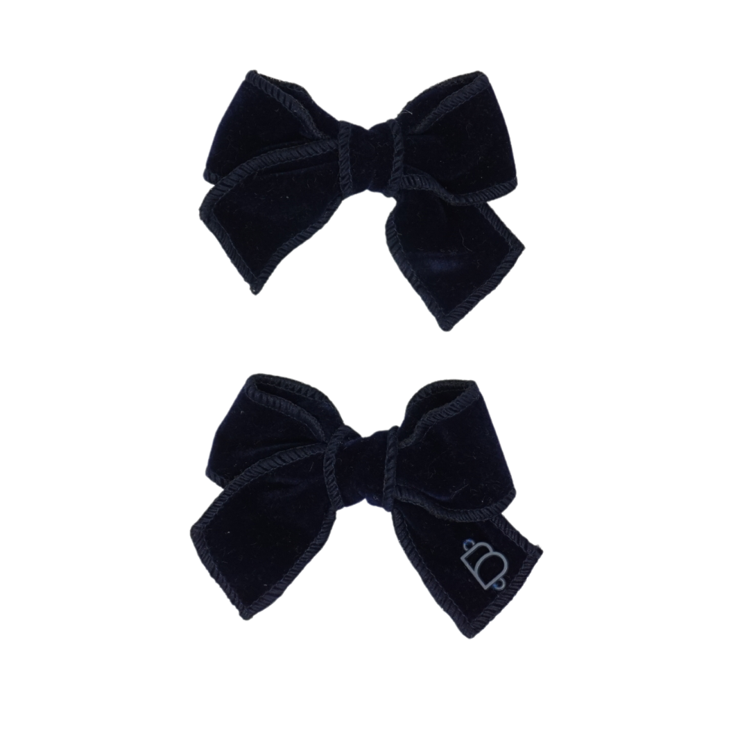 clip plain rich velvet set bow