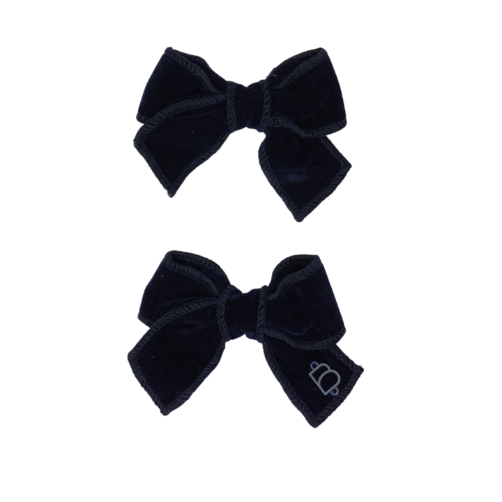 clip plain rich velvet set bow