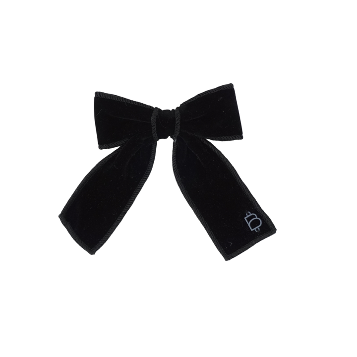 clip bow plain rich velvet