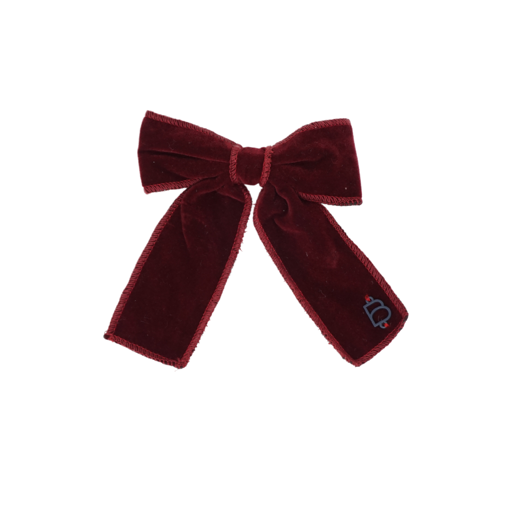 clip bow plain rich velvet