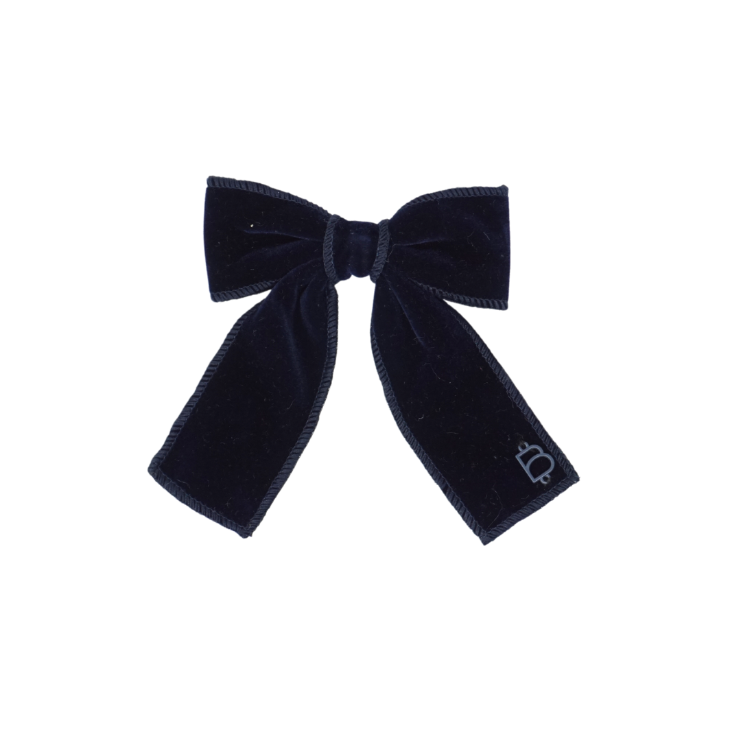 clip bow plain rich velvet