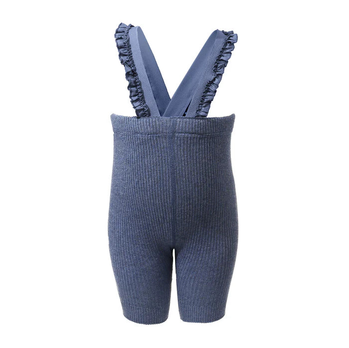 overall ribbed ruffle short
