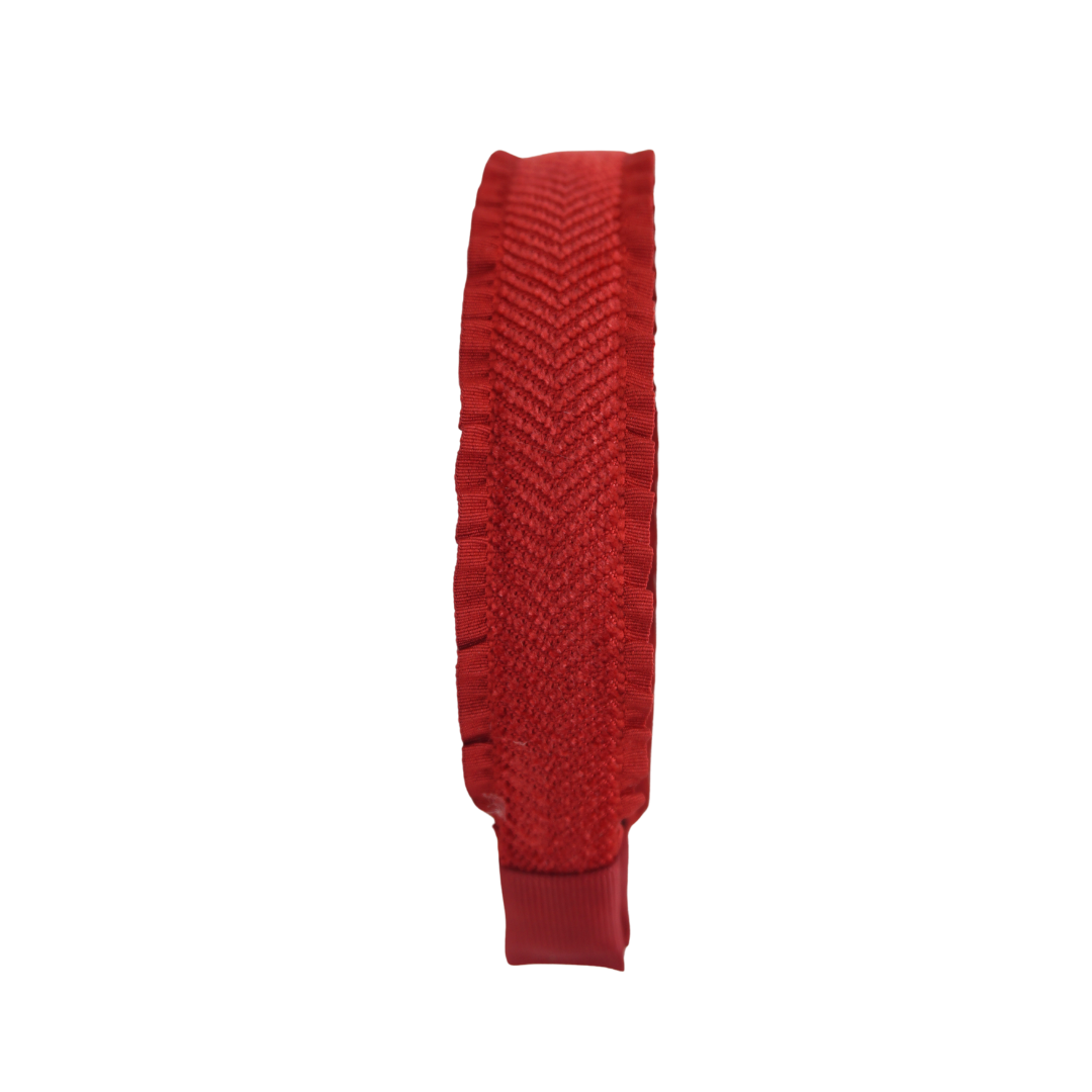 headband flat ruffle velvetty herringbone