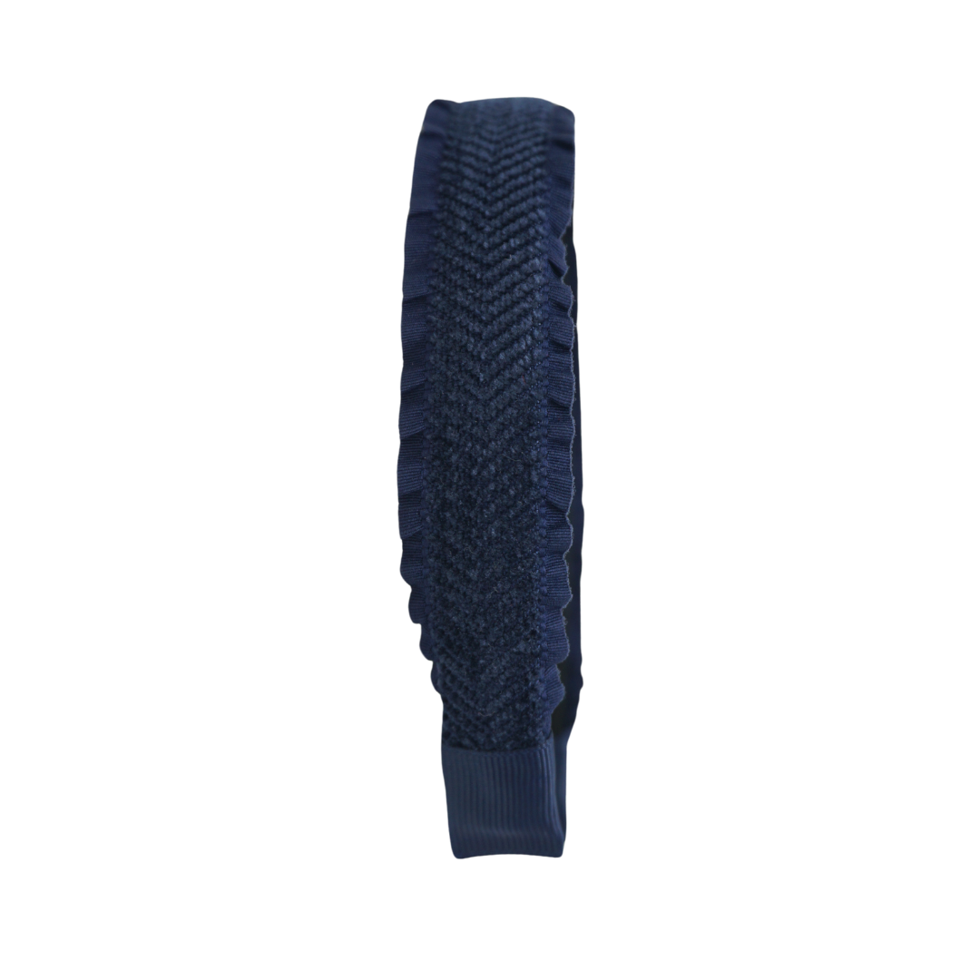 headband flat ruffle velvetty herringbone