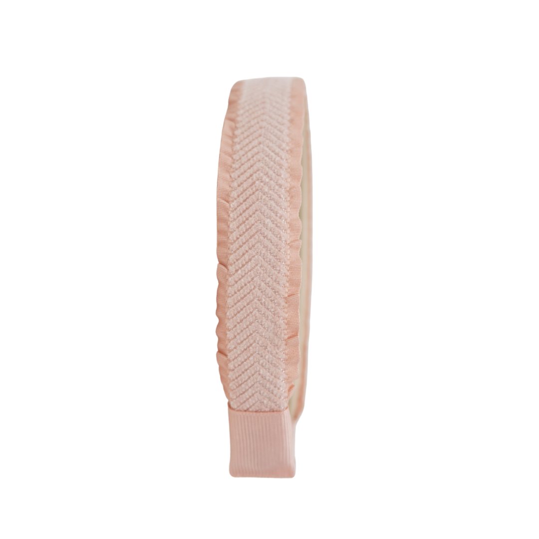 headband flat ruffle velvetty herringbone