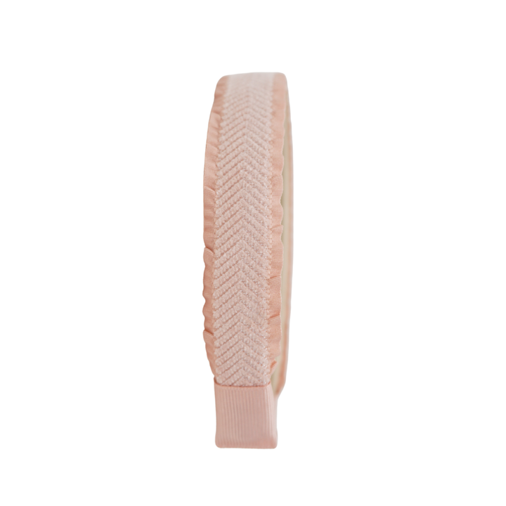 headband flat ruffle velvetty herringbone