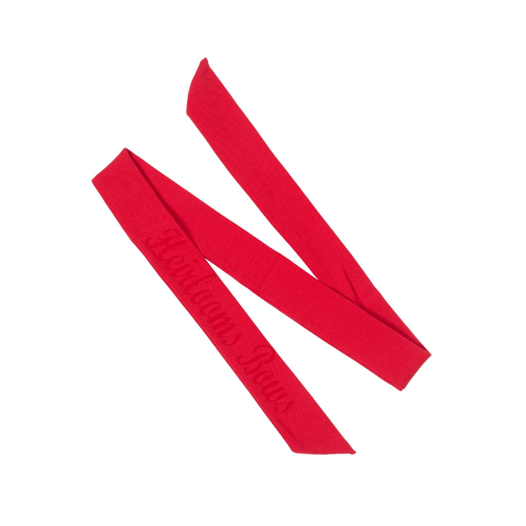 hair tie flocked logo