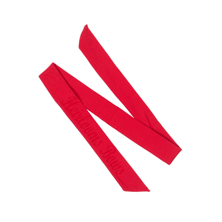 hair tie flocked logo