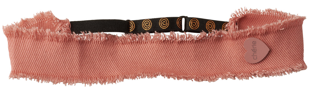 sweatband denim fringe heart soft adjustable