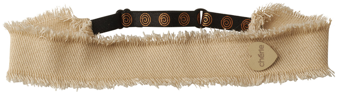 sweatband denim fringe heart soft adjustable