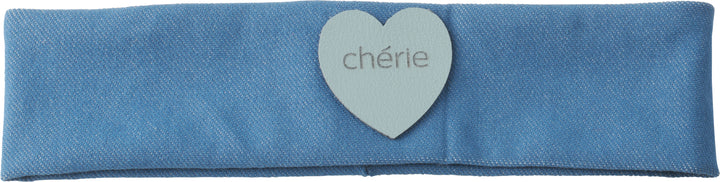 sweatband denim fringe heart stretch