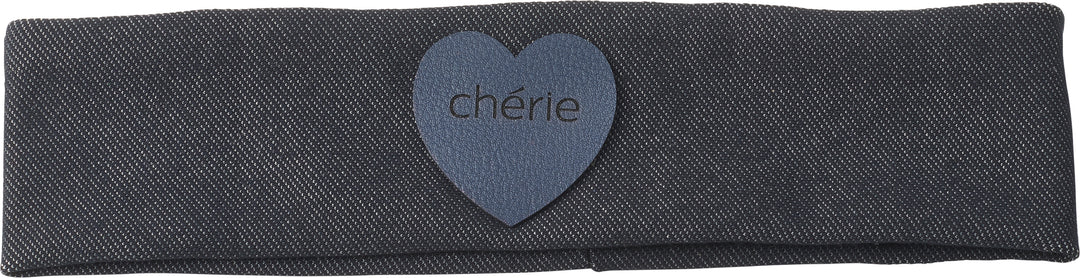 sweatband denim fringe heart stretch