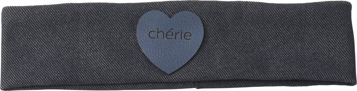sweatband denim fringe heart stretch