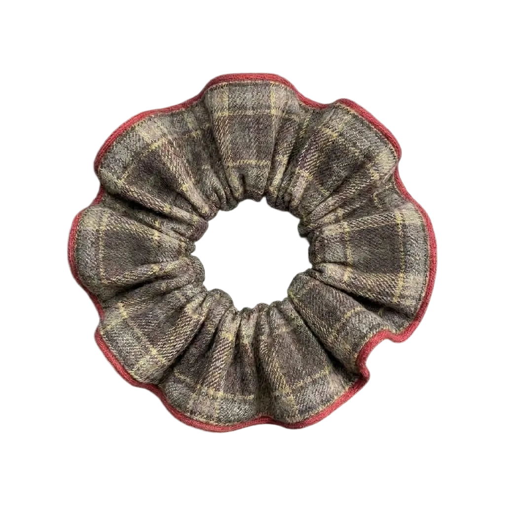 pony scrunchie plaid