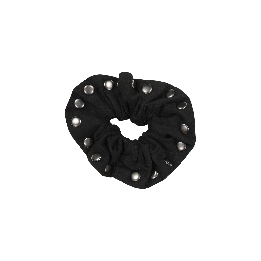 pony scrunchie suede nailheads wide
