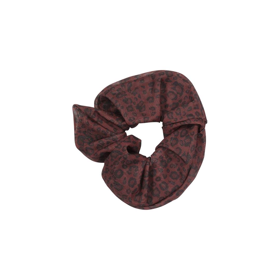 pony scrunchie mesh leopard