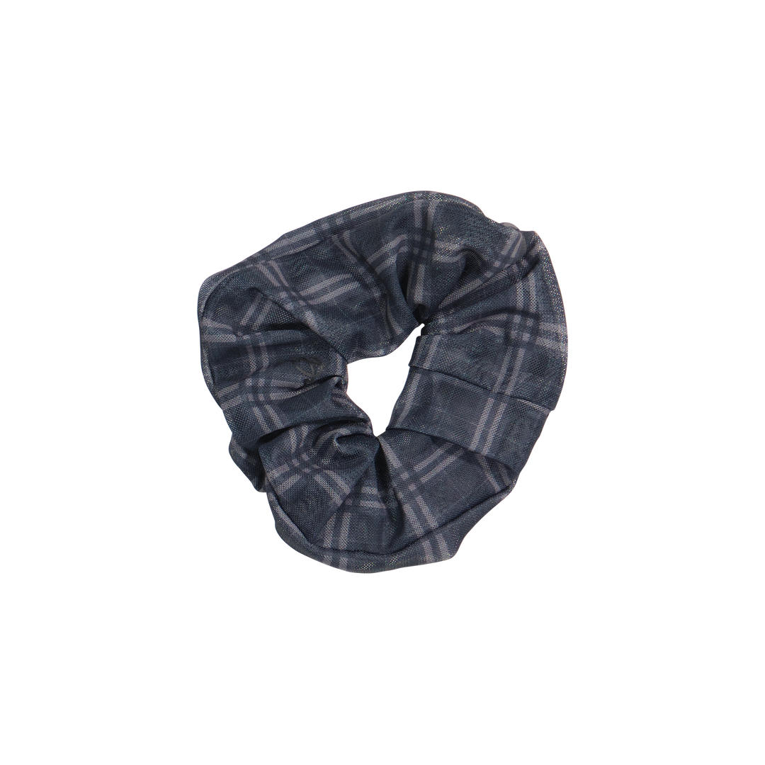 pony scrunchie mesh plaid