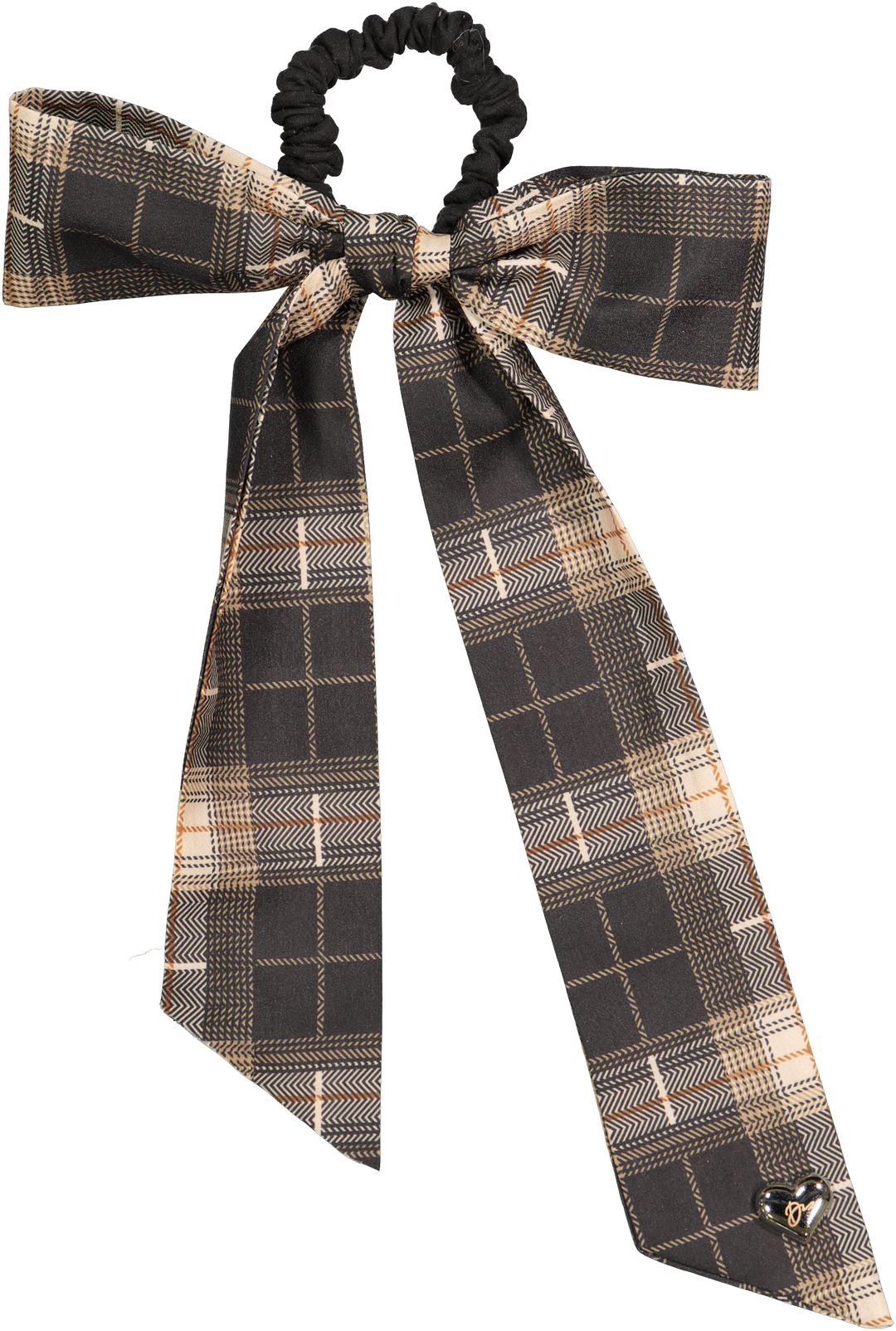 pony scrunchie plaid silk scarf bow