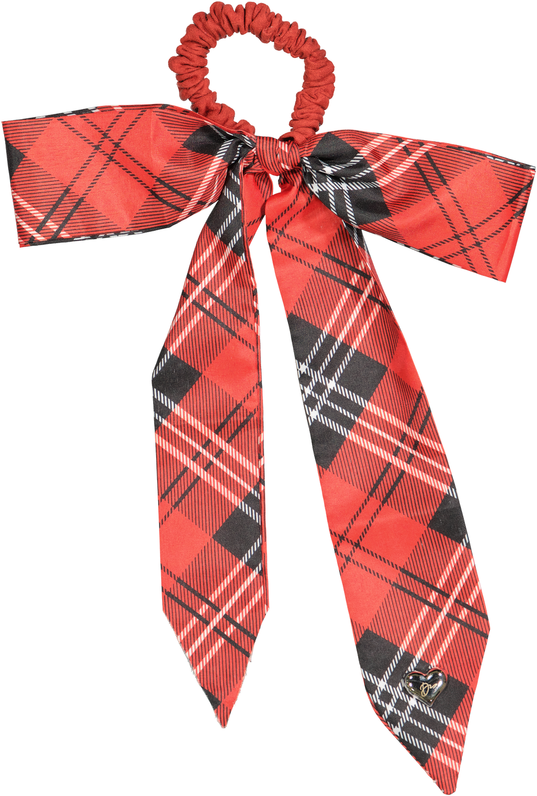 pony scrunchie plaid silk scarf bow