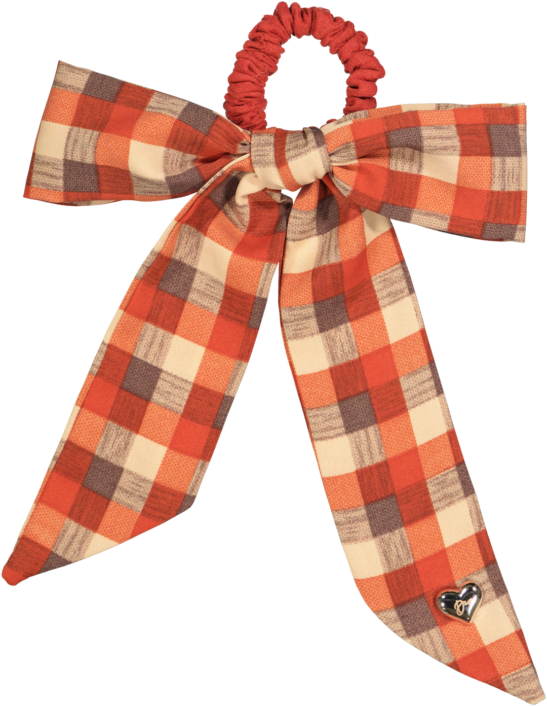 pony scrunchie plaid silk scarf bow