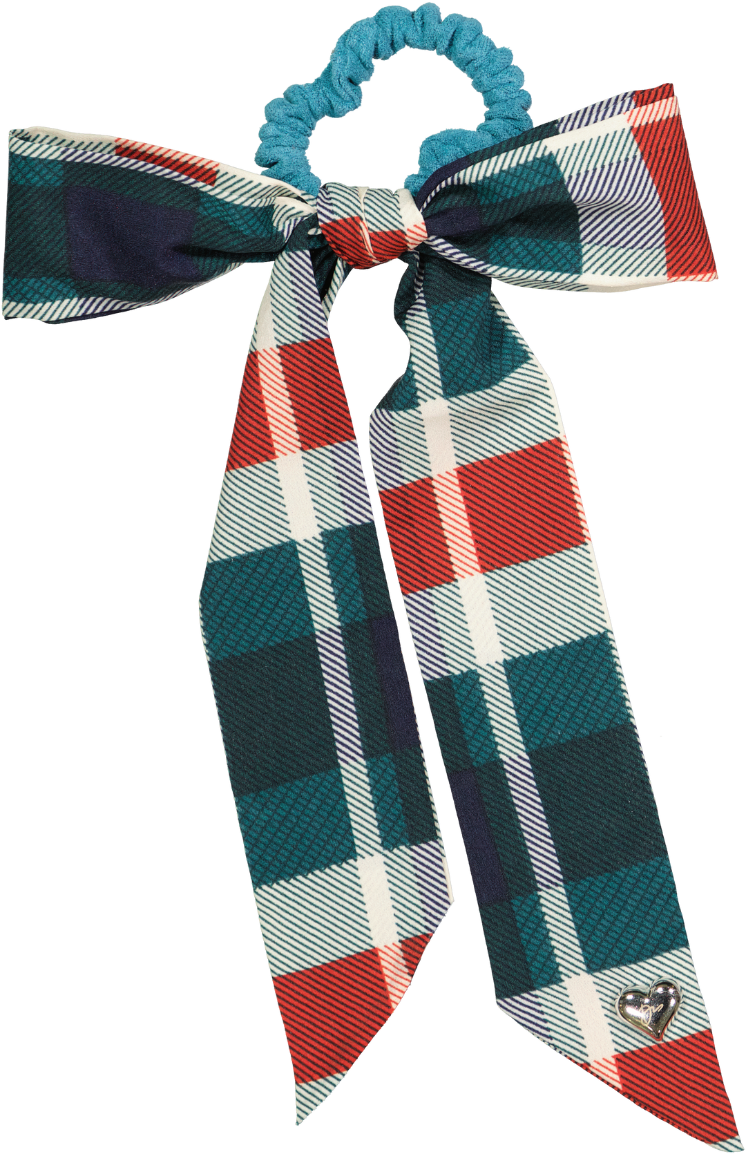pony scrunchie plaid silk scarf bow