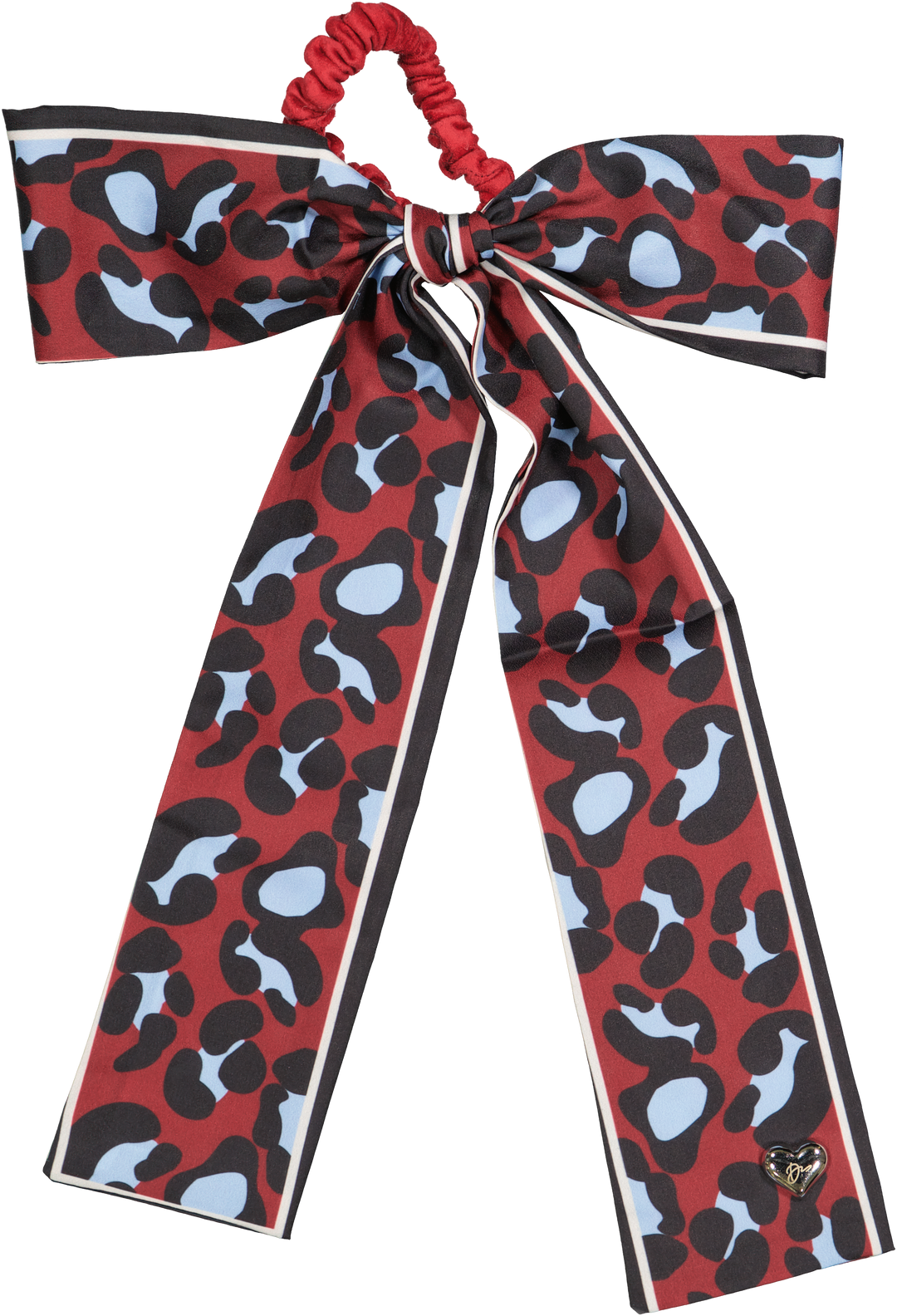 pony scrunchie leopard silk scarf bow