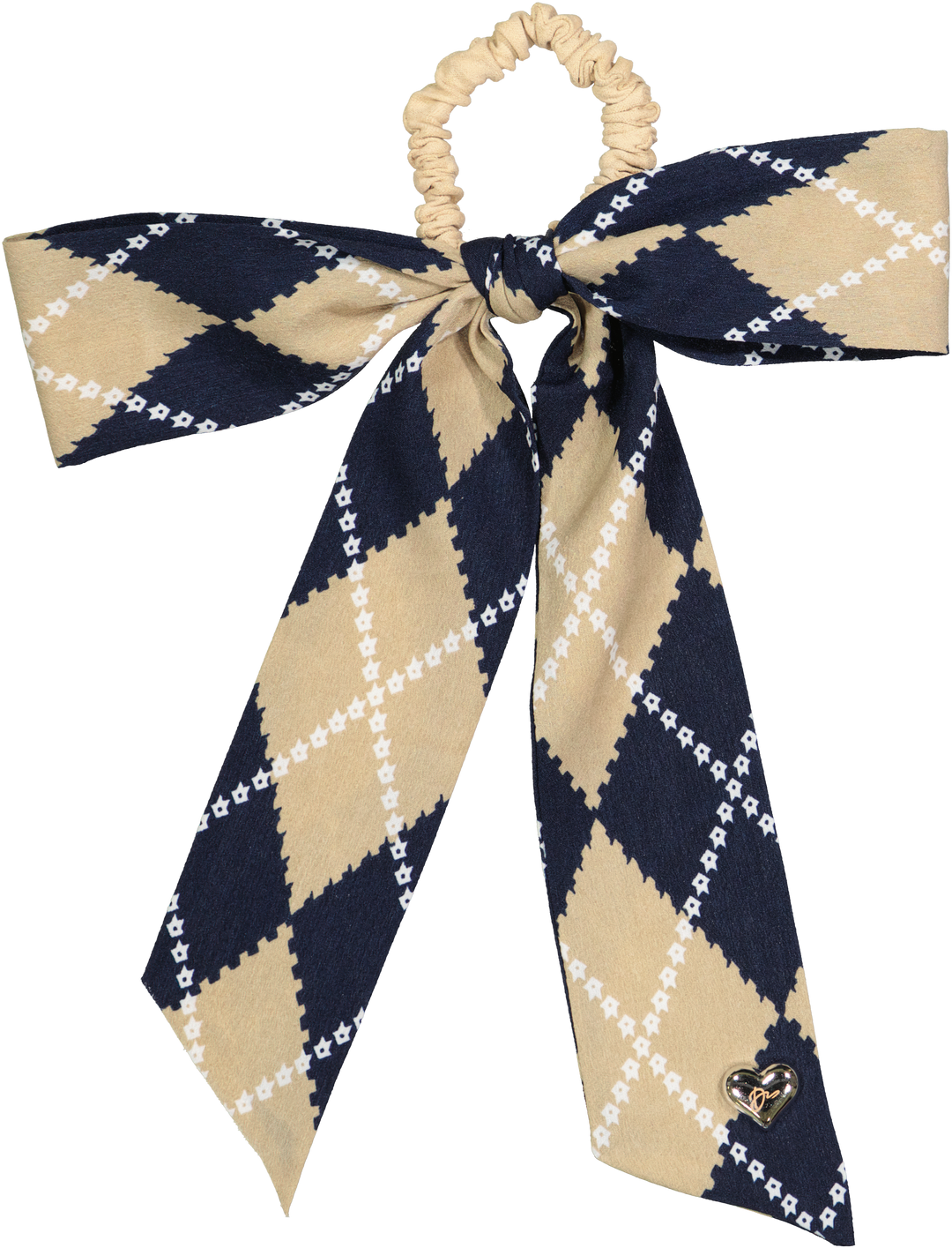 pony scrunchie argyle silk scarf bow