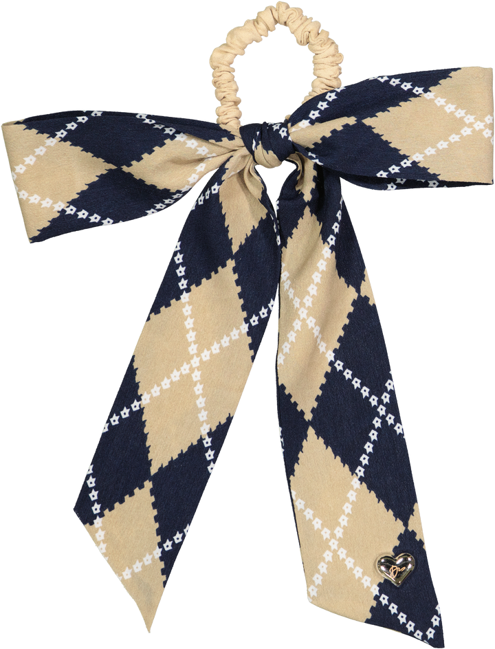 pony scrunchie argyle silk scarf bow